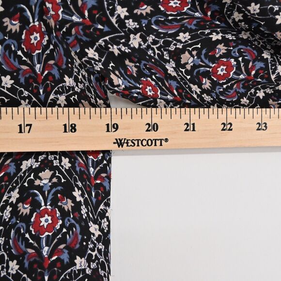 JOIE Dress Sz S Jamira‎ Black Floral Silk Tie Neck Bell Sleeve Ruffle Mini Ditsy - Picture 11 of 12